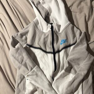 Nike Tech Two-Tone Hoodie with Blue Logo